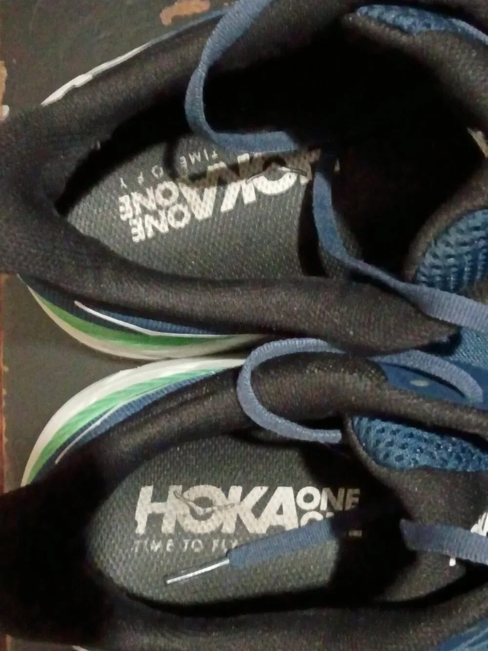 Hoka One One Clifton 7 Blue Running Shoes Mens Size 10 Wide 2E 1110534 MOAN